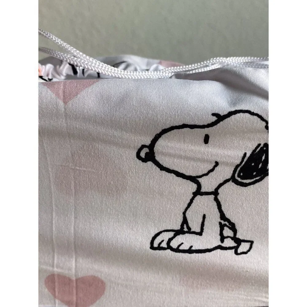 3 Pc Peanuts Snoopy Pink‎ Hearts Valentines Day TWIN Size Sheet Set Soft NEW